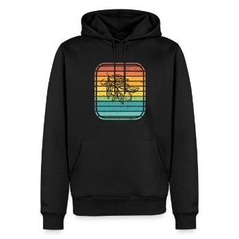 Huile d’olive Retro Vegetarian Idée cadeau - Sweat à capuche Premium bio Homme - noir - Devant - Nico (187cm)