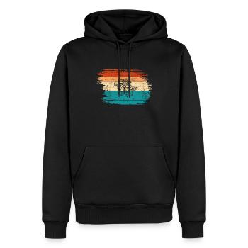 Huile d’olive Retro Vegetarian Idée cadeau - Sweat à capuche Premium bio Homme - noir - Devant - Nico (187cm)