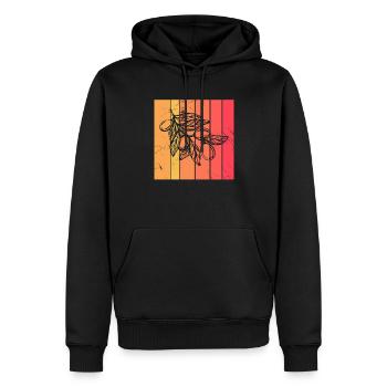 Huile d’olive Retro Vegetarian Idée cadeau - Sweat à capuche Premium bio Homme - noir - Devant - Nico (187cm)