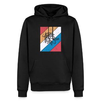 Huile d’olive Retro Vegetarian Idée cadeau - Sweat à capuche Premium bio Homme - noir - Devant - Nico (187cm)