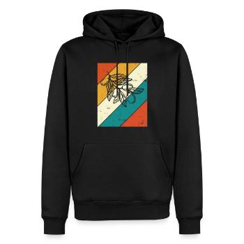 Huile d’olive Retro Vegetarian Idée cadeau - Sweat à capuche Premium bio Homme - noir - Devant - Nico (187cm)