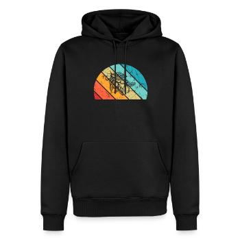 Huile d’olive Retro Vegetarian Idée cadeau - Sweat à capuche Premium bio Homme - noir - Devant - Nico (187cm)