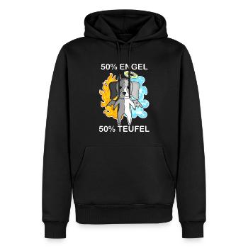 Hund Beagle - Engel und Teufel - Männer Premium Bio Hoodie - Schwarz - Vorne - Nico (187cm)