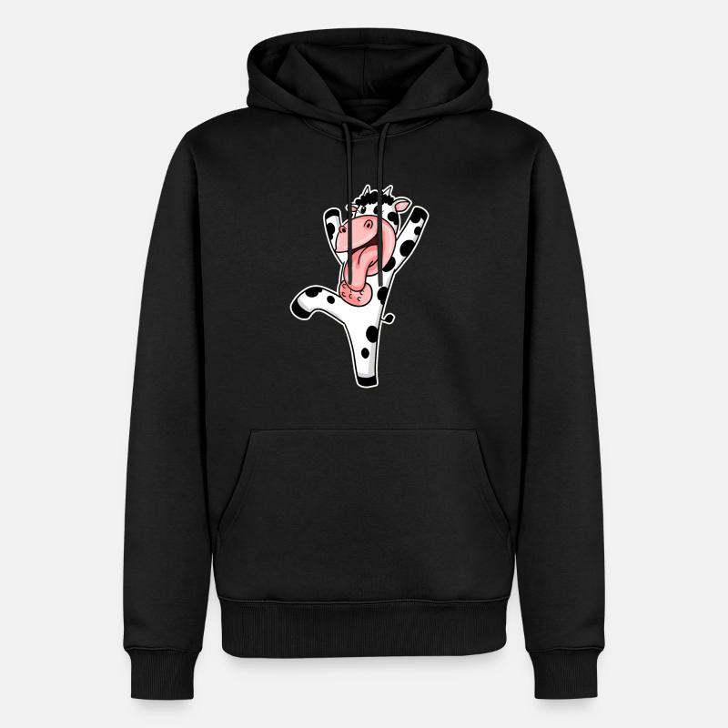 Vache - Sweat à capuche Premium bio Homme - noir