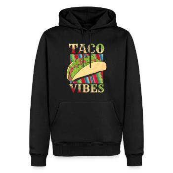 Retro Vintage Mexican Food Taco Vibes - Männer Premium Bio Hoodie - Schwarz - Vorne - Nico (187cm)