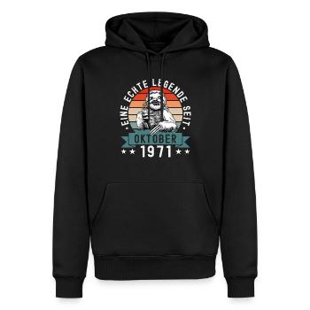 Faultier Geburtstag Oktober 1971 Geboren Jahrgang - Männer Premium Bio Hoodie - Schwarz - Vorne - Nico (187cm)