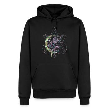 Occult Vintage Rose Moon Geometry Gothic Halloween - Männer Premium Bio Hoodie - Schwarz - Vorne - Nico (187cm)