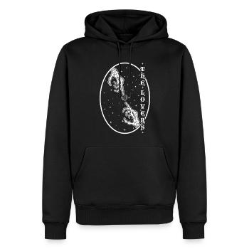 Occult Vintage Tarot Lovers Hand Halloween - Männer Premium Bio Hoodie - Schwarz - Vorne - Nico (187cm)