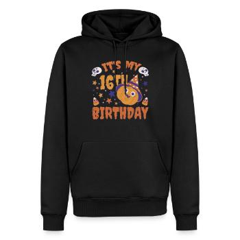 Halloween Cute Pumpkin Trick Treat Birth Age 16 - Männer Premium Bio Hoodie - Schwarz - Vorne - Nico (187cm)