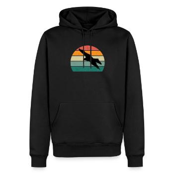 oiseaux volant planer air plumes plumes vol oiseau - Sweat à capuche Premium bio Homme - noir - Devant - Nico (187cm)