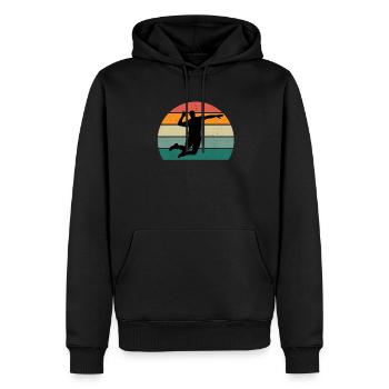 Volleyballerin Schmetterball Volley Volleyball - Männer Premium Bio Hoodie - Schwarz - Vorne - Nico (187cm)