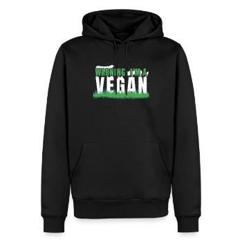 Animaux de ferme Légumes Végétarien Avertissement Végétalien - Sweat à capuche Premium bio Homme - noir - Devant - Nico (187cm)