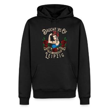 Leipzig Frau Geschenk daughters of Leipzig Frauen - Männer Premium Bio Hoodie - Schwarz - Vorne - Nico (187cm)
