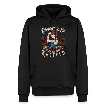 Krefeld Frau Geschenk filles de Krefeld Frauen - Sweat à capuche Premium bio Homme - noir - Devant - Nico (187cm)