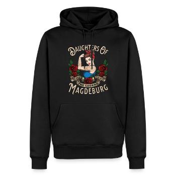 Magdeburg Frau Geschenk filles de Magdebourg - Sweat à capuche Premium bio Homme - noir - Devant - Nico (187cm)