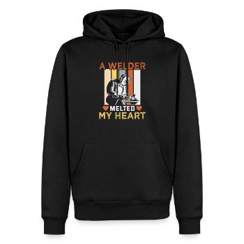 Conception de slogan de soudeur pour les métallurgistes - Sweat à capuche Premium bio Homme - noir - Devant - Nico (187cm)