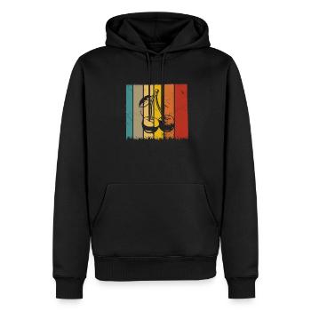 Idée de cadeau sain rétro pour les amoureux des fruits de cerise - Sweat à capuche Premium bio Homme - noir - Devant - Nico (187cm)