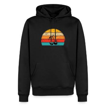 Cherry Fruit Lover Retro Healthy Idée cadeau - Sweat à capuche Premium bio Homme - noir - Devant - Nico (187cm)