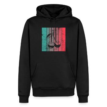 Cherry Fruit Lover Retro Healthy Gift idea - Männer Premium Bio Hoodie - Schwarz - Vorne - Nico (187cm)