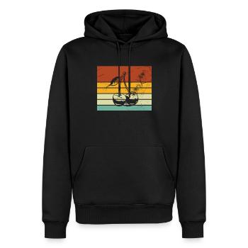 Idée de cadeau sain rétro pour les amoureux des fruits de cerise - Sweat à capuche Premium bio Homme - noir - Devant - Nico (187cm)
