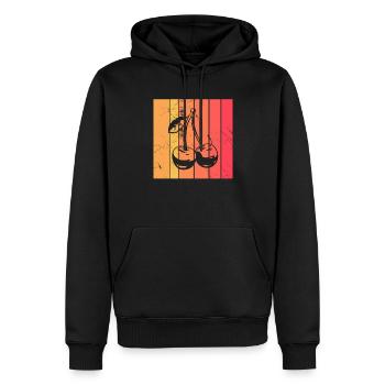Idée de cadeau sain rétro pour les amoureux des fruits de cerise - Sweat à capuche Premium bio Homme - noir - Devant - Nico (187cm)