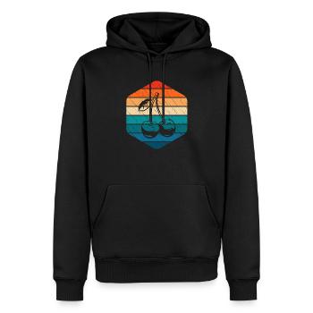 Idée de cadeau sain rétro pour les amoureux des fruits de cerise - Sweat à capuche Premium bio Homme - noir - Devant - Nico (187cm)