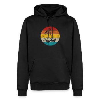 Idée de cadeau sain rétro pour les amoureux des fruits de cerise - Sweat à capuche Premium bio Homme - noir - Devant - Nico (187cm)