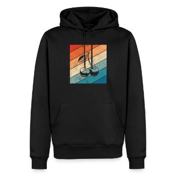 Cherry Fruit Lover Retro Healthy Idée cadeau - Sweat à capuche Premium bio Homme - noir - Devant - Nico (187cm)