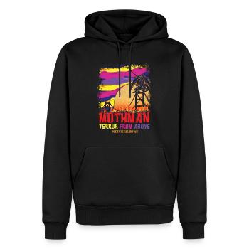 Virginia Mothman L’homme papillon cryptide Halloween - Sweat à capuche Premium bio Homme - noir - Devant - Nico (187cm)