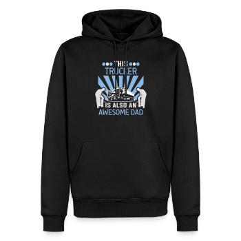 Trucker Vatertag Fernfahrer LKW Fahrer - Männer Premium Bio Hoodie - Schwarz - Vorne - Nico (187cm)