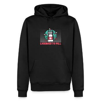 Infirmière autorisée à piller Infirmière - Sweat à capuche Premium bio Homme - noir - Devant - Nico (187cm)