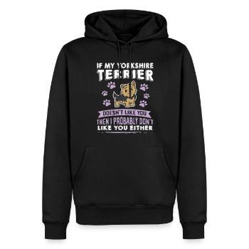 Dogs Saying Yorkshire Terrier Design - Men’s Premium Organic Hoodie - black - Front - Nico (187cm)