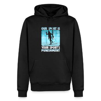 Skieurs de fond biathlon de fond - Sweat à capuche Premium bio Homme - noir - Devant - Nico (187cm)