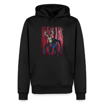 Wendigo Folk Creature Forest Halloween Cryptid - Men’s Premium Organic Hoodie - black - Front - Nico (187cm)