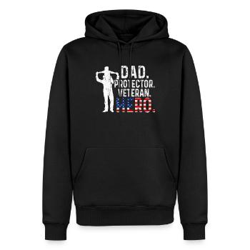 Hero Daddy Dad USA American Proud Veterans Day - Männer Premium Bio Hoodie - Schwarz - Vorne - Nico (187cm)