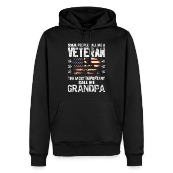 Important Call Grandpa American Proud Veterans Day - Männer Premium Bio Hoodie - Schwarz - Vorne - Nico (187cm)