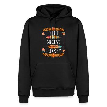 The Nicest Turkey Day 2022 Happy Thanksgiving - Männer Premium Bio Hoodie - Schwarz - Vorne - Nico (187cm)