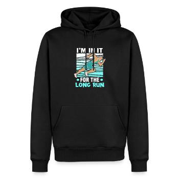 Running Marathon Runner Running - Sweat à capuche Premium bio Homme - noir - Devant - Nico (187cm)