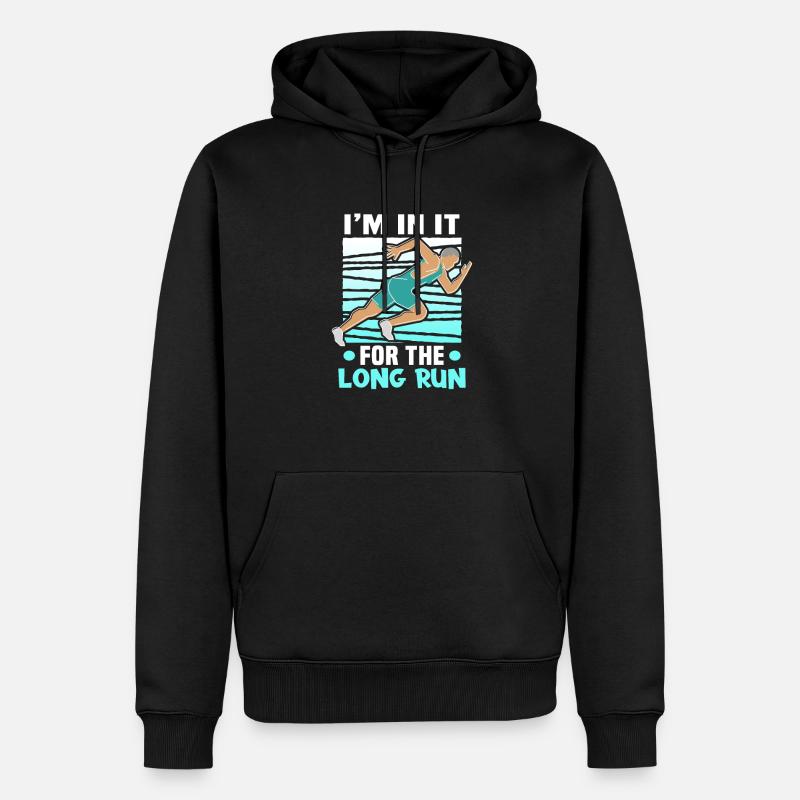Running Marathon Runner Running - Sweat à capuche Premium bio Homme - noir