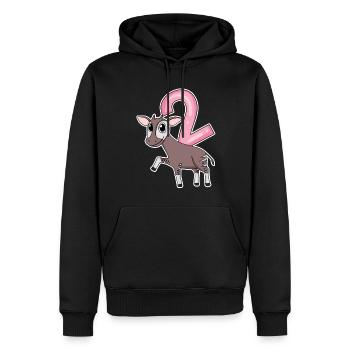 Fille de 2 ans Okapi 2ème cadeau d’anniversaire - Sweat à capuche Premium bio Homme - noir - Devant - Nico (187cm)