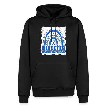 Novembre Mois de sensibilisation au diabète arc-en-ciel - Sweat à capuche Premium bio Homme - noir - Devant - Nico (187cm)