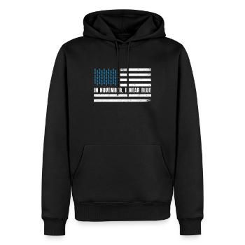 Flag Blue Wear November Diabetes Awareness Month - Männer Premium Bio Hoodie - Schwarz - Vorne - Nico (187cm)