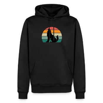 Loups Loup chien de meute chien de territoire loup de meute loup - Sweat à capuche Premium bio Homme - noir - Devant - Nico (187cm)