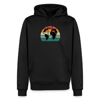 Continents Europe Asie Amérique du Nord Amérique Terre - Sweat à capuche Premium bio Homme - noir - Devant - Nico (187cm)