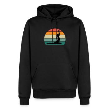 yoga mat yoga teacher yoga position relaxation yoga - Men’s Premium Organic Hoodie - black - Front - Nico (187cm)
