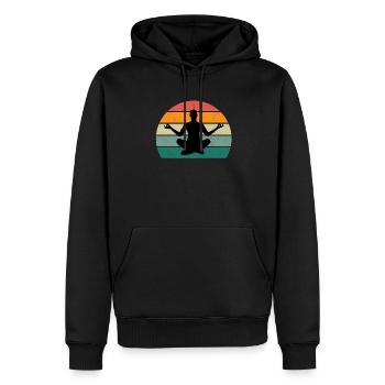 yogamatte yogalehrer yogaposition entspannung yoga - Männer Premium Bio Hoodie - Schwarz - Vorne - Nico (187cm)