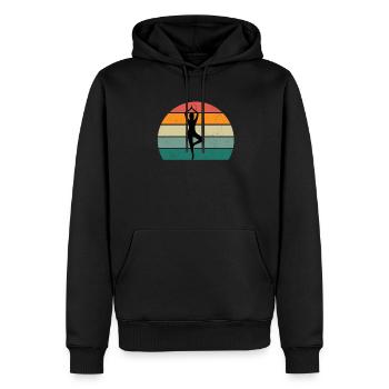 yoga mat yoga teacher yoga position relaxation yoga - Men’s Premium Organic Hoodie - black - Front - Nico (187cm)