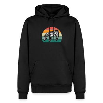 black and white striped horses zebra - Men’s Premium Organic Hoodie - black - Front - Nico (187cm)