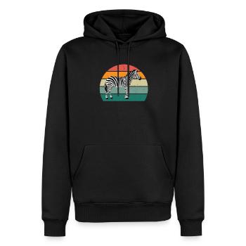 black and white striped horses zebra - Men’s Premium Organic Hoodie - black - Front - Nico (187cm)