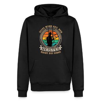 Schornsteinfeger Meister macht das schon - Männer Premium Bio Hoodie - Schwarz - Vorne - Nico (187cm)